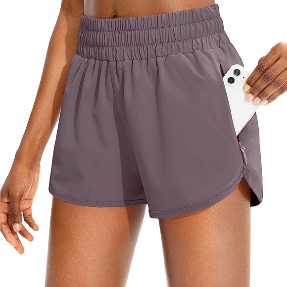 SANTINY Women’s running shorts with zip pockets - Picture 1 of 6